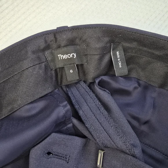 Theory Navy Trousers - Women's Tailored Dress Pants - Picture 4 of 6